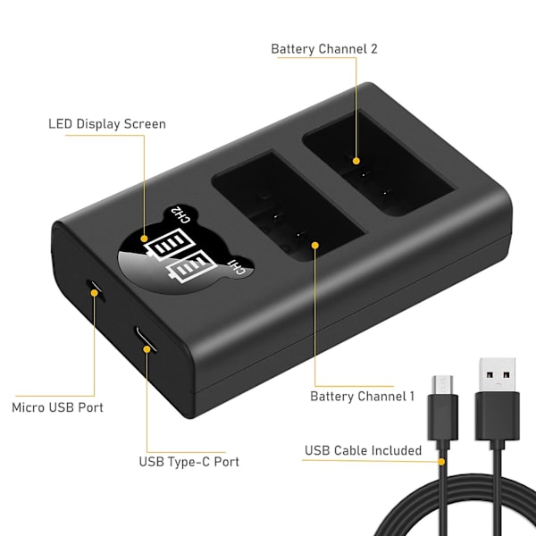 En-el25 Enel25 Enel25b Batteri LED-laddare för Z50 Zfc Z 50 Z Fc Nikon Kamera Uppladdningsbart Li-ion-batteri