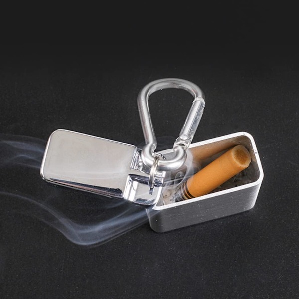 Mini Ashtray Lomme Reise Bærbar Askeholder med Karabinkrok