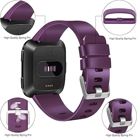Stk. 23 mm bløde silikonebånd til Fitbit Versa 2 / Fitbit Versa / Fitbit Versa Lite klassiske justerbare sportsbånd (uden tracker) (stor)-FA-