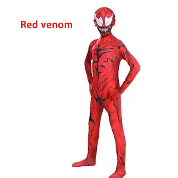 Lasten pojat punainen Venom Cosplay haalari Halloween-asu 4-5 Years