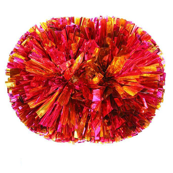 2 kpl Metallinhohtoisia Pom Pomeja Cheerleadingiin red pink