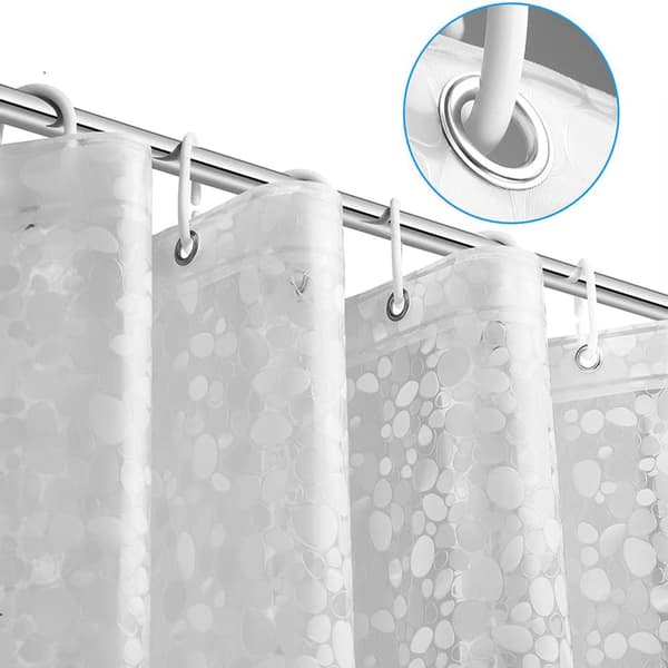 Modernt duschdraperi med rostfria metallöljetter, lättskött EVA-material och säker, giftfri design, klart stenmönster för badrumsbruk (72X72)-FA-