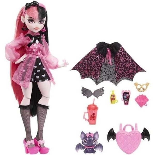 Monster High - Draculaura lemmikkilepakolla - Nuken - MONSTER HIGH - HHK51 - MONSTER HIGH FASHION DOLL