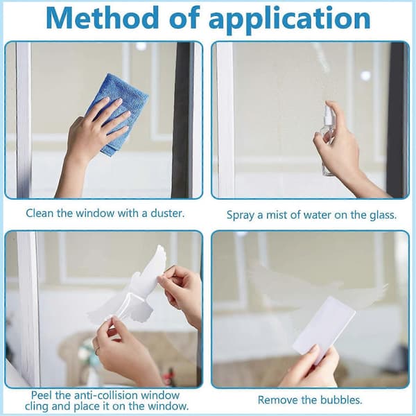 Bird Anti-Collision Window Stickers White Removable Electrostatic Glass Decorative Stickers Warning-FA-
