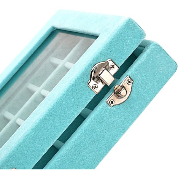 Fløjlsglas Smykker Ring Display Organiser Box Bakkeholder