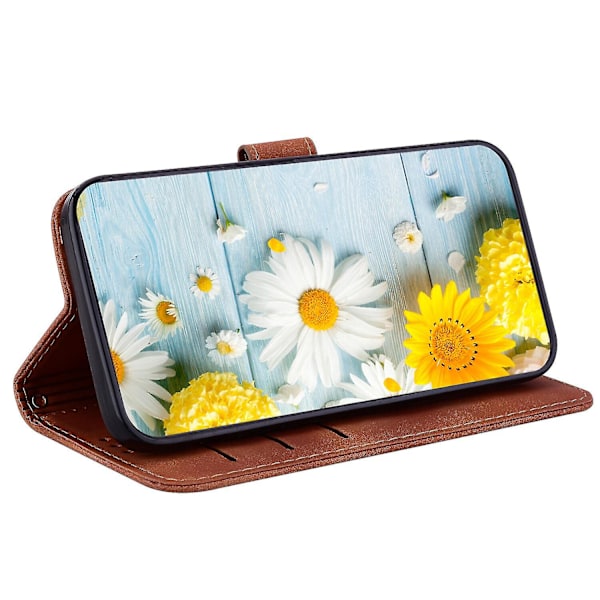 Kotelo Oppo Reno 10 5g:lle Präglad Lily Flip Wallet Premium Pu-kuori korttipidikkeellä Yhteensopiva Oppo Reno 10 5g:n kanssa_ggod Brown