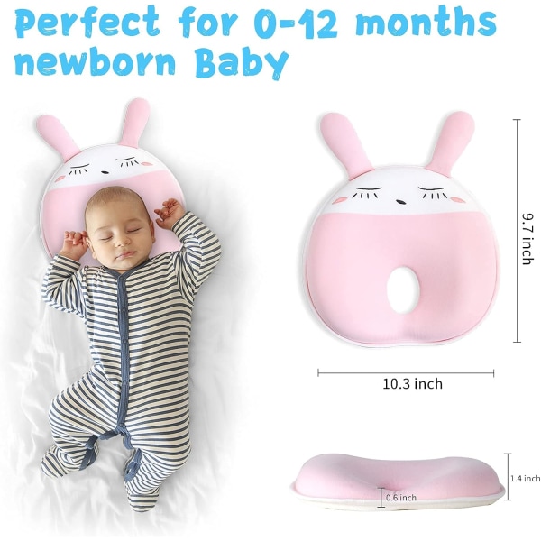 Babykudde för nyfödda för att förhindra platt huvud, babykuddar