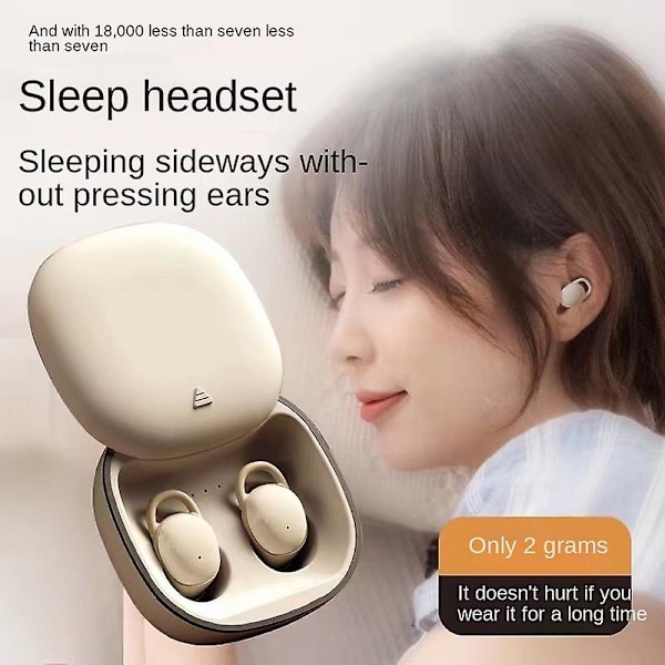 Näkymättömät nukkumiskuulokkeet Pienimmät Kevyimmät Pienet melunvaimennuskorvatulpat nukkumiseen Hiljainen mukava Mini Sleepbuds Langaton Bluetooth 5.2 Piilotetut kuulokkeet White