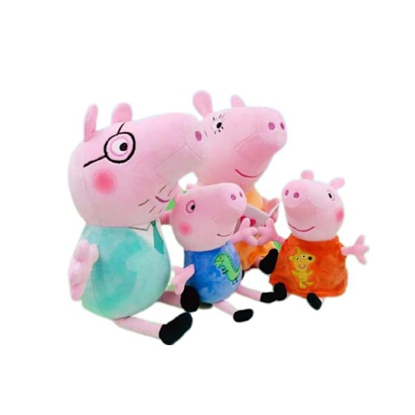 Greta Gris Familie  Plysdyr Bløddyr 35cm- 4stk Mod Lillebror George