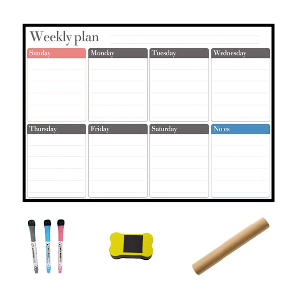 A3 Magnetisk Ugeplanlægning Whiteboard Køleskabsmagnet Daglig Besked Tegning Køleskab Bulletin Noter