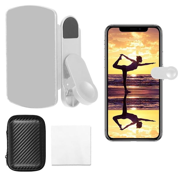 Kamera Spejl Reflektion Clip Kit Telefon Reflektion Kamera Clip white