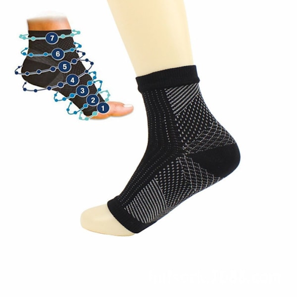 2 par fotstrømper Plantar Fasciitis kompresjonsstrømper L/XL