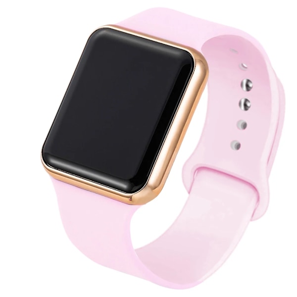 2021 Nya Sport Casual Herr Dam Led Watch Rosa Lovely Digital Barn Sport Armbandsur Klocka bayan kol saa White Gold