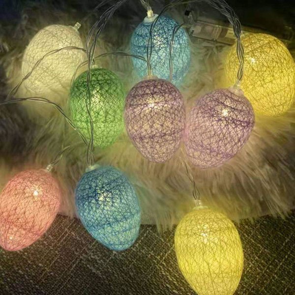 Easter Egg Garland - 1.5m 10 LED Easter Egg String Lights Batter