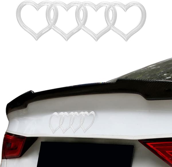 Bilemblem för bilens exteriör, 3D-dekal, passar (silver) för Audi A3 A4 A5 A6 A8 TT R8 Q3 Q5 Q7-FA-