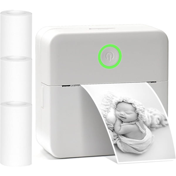 Mini Termisk Bærbar Fotoprinter, Trådløs Lommeprinter med Øjeblikkelig Udskrivning, Genopladelig Kompatibel Printer J