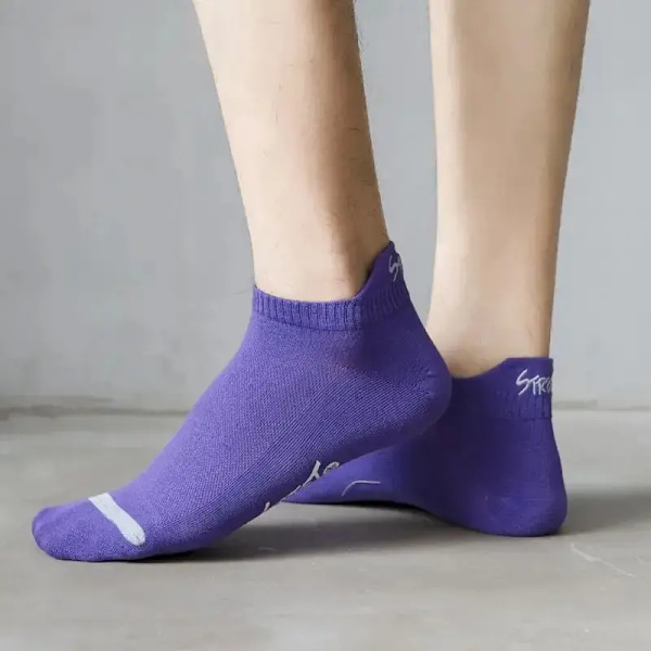 5 par Värikkäät Ankkurit No Show -sukat Miehille Hengittävät Katumuoti Urheilu Deodorantti Näkymätön Matkustaminen Juoksusukat Satunnainen 5 paria Random 5 Pairs one size