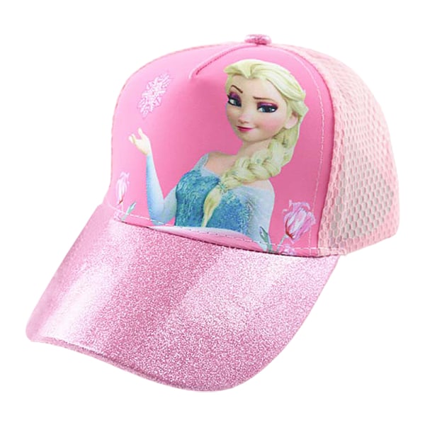 Frossen Elsa Bomullsbaseballcaps med Glitter Pom Pink