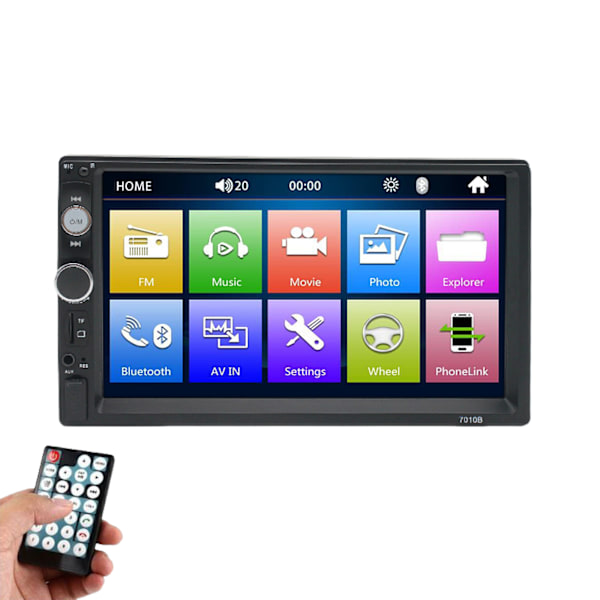 Bilstereo Bilradio 7\" MP5-afspiller med HD Touch Screen Digital Display Bluetooth Multimedia Support MP5-afspiller opløsning 800*480 MP5 player resolution 800*480 7010B