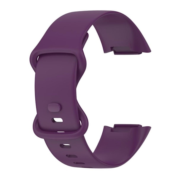Fitbit Charge 5 Enkelt TPU-Klockarmband - Mörklila / Storlek: S purple Mjukplast