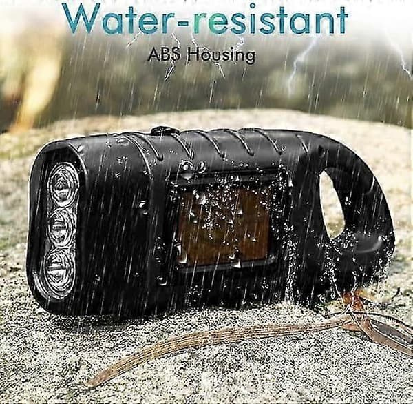 Crank Flashlight 2pcs Solar Crank Flashlight Rechargeable Led Generator Flashlight With Hand Crank Emergency Light-FA-
