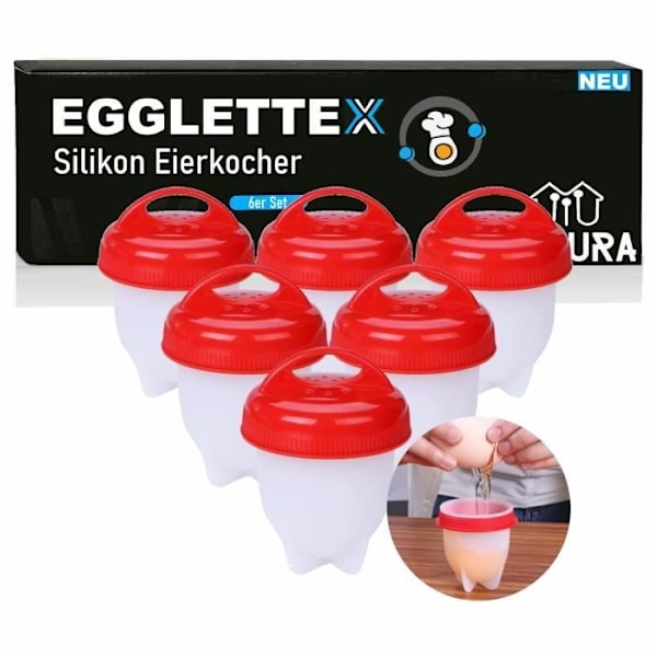 Egglettes äggkokare 6 hårdkokta ägg utan skal TV äggkoppar!