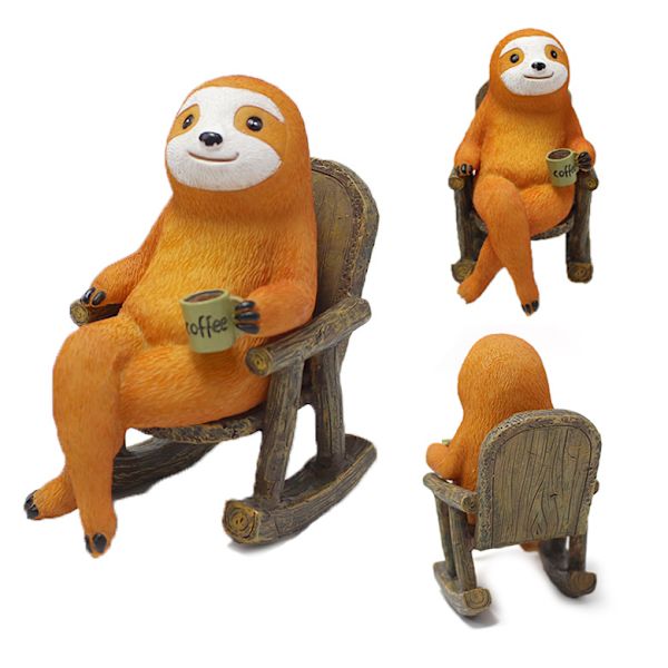 Sloth Staty, Trädgårdskonst Skulptur Gnomes, Kreativ Resin Figurin