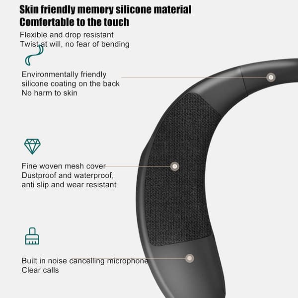 Bluetooth 5.0 Nackbandshögtalare med brusreducerande mikrofon och 3D-stereoljud-FA-