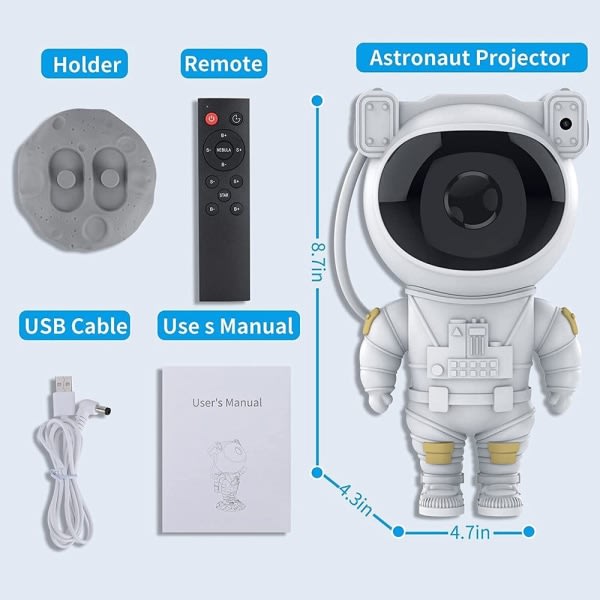 Astronaut Projektor Galaxy Stjernehimmel Natlys