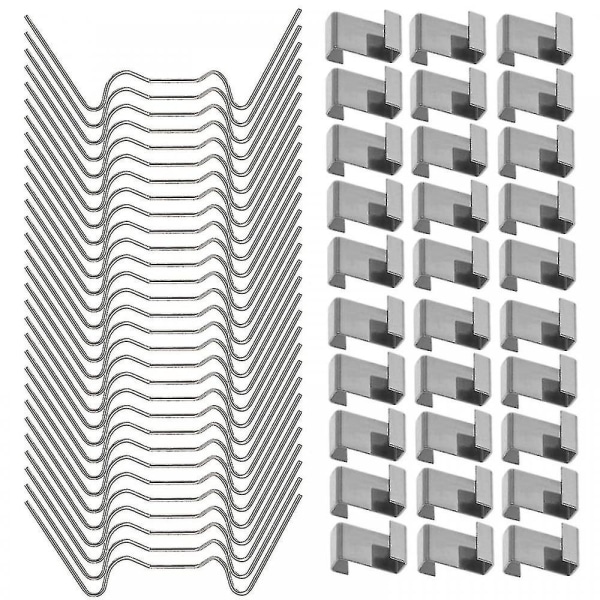 100 stk Drivhusklemmer Kompatibel med glass, rustfritt stål Drivhusvindusklemmer Glassrutefester Klips Newway