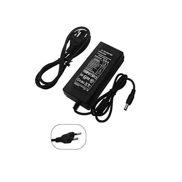 12V 5A 60W Strømforsyning AC til Adapter til 5050 3528 Fleksibel LED-Strips Lys Sort Black