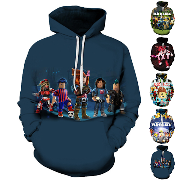 ROBLOX Barn Genser Hoodie Jakke Kappe Langarmet Hooded Topp D D 120cm