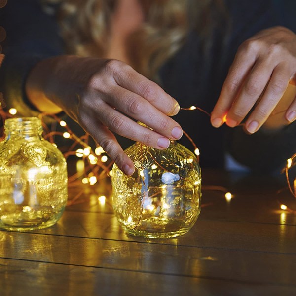 50 LED-paristokäyttöinen valosarja, kuparijohtovalot sisä- ja ulkokäyttöön