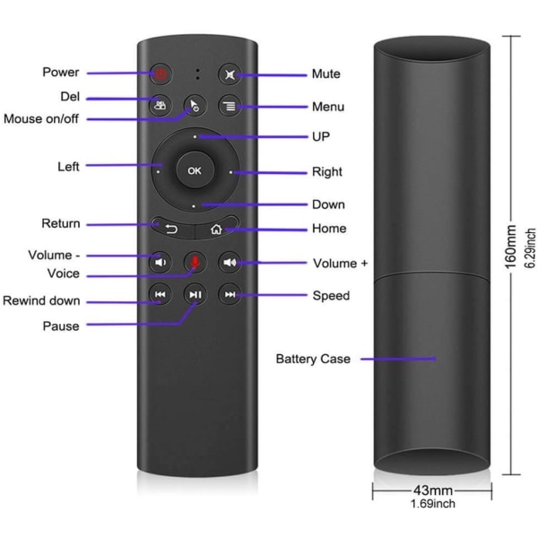 G20 Fjernbetjening til Nvidia Shield TV Remote 2.4G Trådløs Stemmestyring Sensing Air Remote Mus til PC Android TV Box