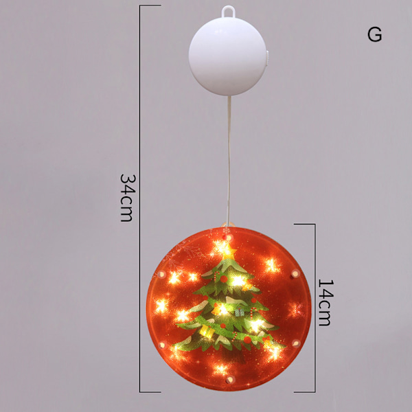 Jul LED-lampor Tecknad tryckt hängande fönsterlampa alltid på Dekorativt jultema nattljus för hemmafest A