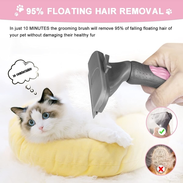 Pet Grooming Brush 95% Floating Hair Removal for Cats and Dogs