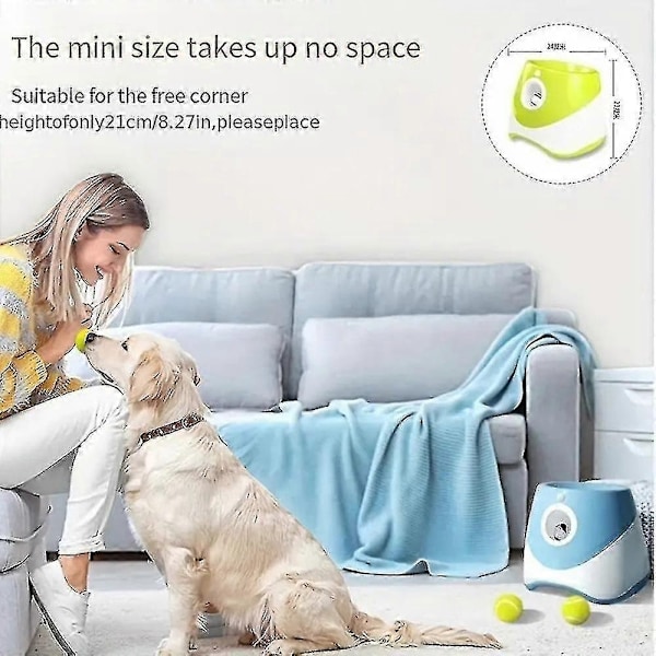 Automatisk Ballkaster for Hunder med 9 Baller, Slitesterk Ballkastermaskin for Små og Mellomstore Hunder - WELLNGS