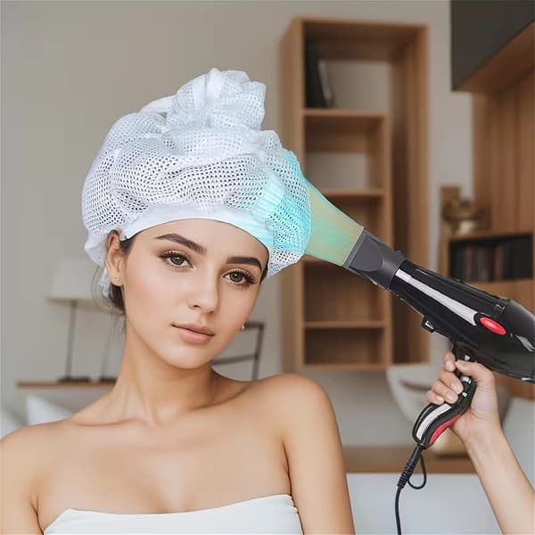 Net Plopping Hætte til Tørring af Krøllet Hår Velegnet til Hårpleje Styling 1 stk-FA-
