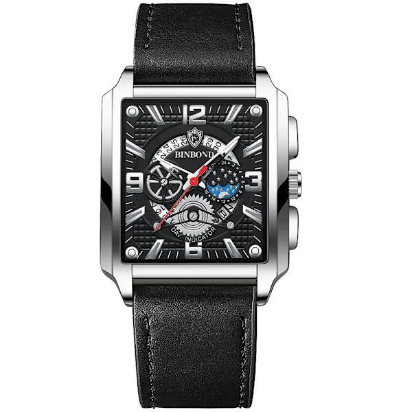 Ny Sport Watch Top Brand Luksus Rose Guld Ur i Rustfrit Stål Herre Mode Vandtæt Armbåndsur Relogio Masculino Leather Silver Black