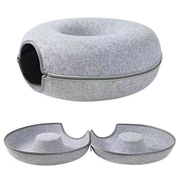 Kissans Pesä Kissatunneli Donut LJUSGRÅ Light grey