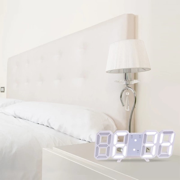 HOOQICT 3D LED Digital Stor Väggklocka Modern Design Hem