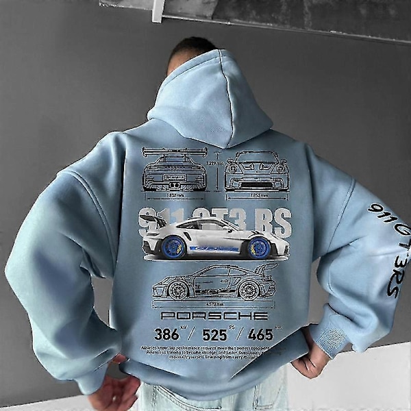 Porsche 911 Huppari Auto Print Hupparit Unisex-WELLNGS tyyli 7 style 7 XL