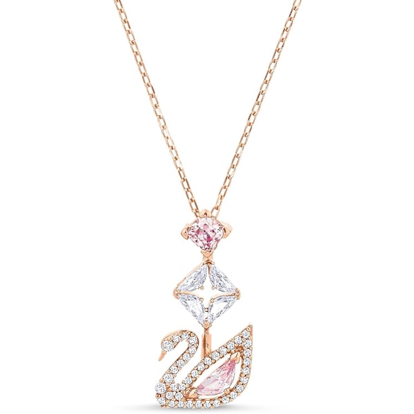 Rosa Diamant Svan Halsband med Swarovski Elements Kristall Svanhänge