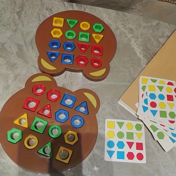 Geometriskt formmatchningsspel - Snabbt färg-pussel-FA-