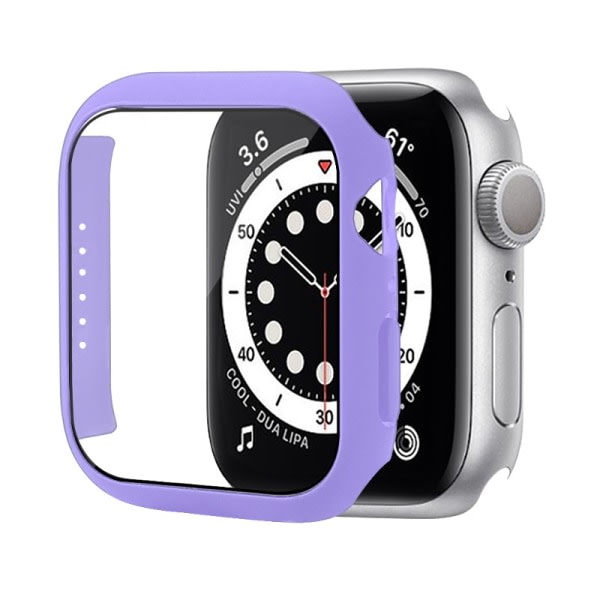 Glas+ cover för Apple Watch Case 45 mm Iwatch Tillbehör Skärmskydd Apple Watch Serie 7 Lila