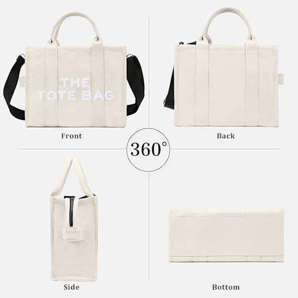 Damen Canvas-Shopper Casual Canvas-Messenger Bag Schultertasche Benvit