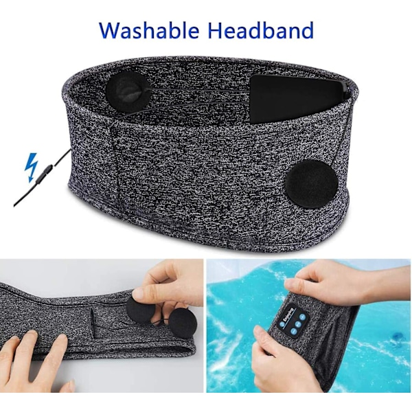 Trådlösa hörlurar pannband brusreducerande, Bluetooth Slee