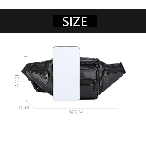 Midjeväska Fanny Pack Bröstväska i läder black
