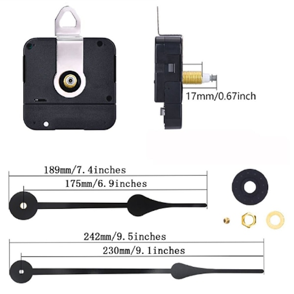 Klokkesæt Urværk Kvarts Klokkesæt 17MM 17mm