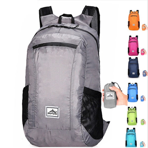 15L Utomhusryggsäck Vikbar Camping Reseväska Skolväsk navy blue